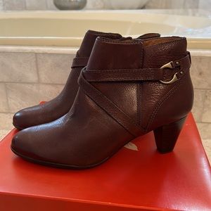 NWT Brown Leather Heeled Booties from Dillard’s